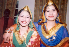 Amandeep and Rajwant, who were chosen Basant Queens at a festival at the GGNIMT in Ludhiana