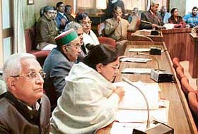 The vice-chancellors of various universities discuss problems with UGC officials at the ICSSR complex, Panjab University, Chandigarh