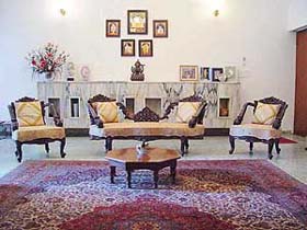 The drawing room of Khairas� house in Sector 8 is fusion of contemporary and traditional decoration styles