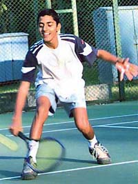 Kinshuk Sharma, promising local player, gears up for the forthcoming ITF Junior Tennis Meet to be held at Tennis Stadium, Sector 10, from February 7