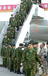 The Japanese contingent arrives at Kuwait airport on Wednesday