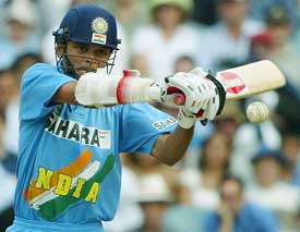 Hemang Badani tries to hook during the first final of the triangular VB series 