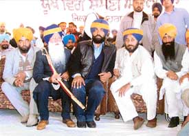 SAD general secretary and Rajya Sabha member Sukhbir Singh Badal at a gathering of party workers at Grain Market in Amloh