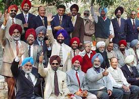Sikh Regiment officers at their bi-monthly get-together in Chandigarh on Sunday.