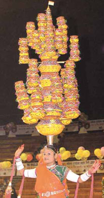 A girl performing a dance during a programme for the empowerment of women in the Capital on Tuesday. 