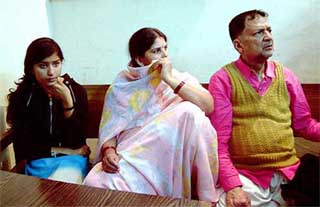 Retired IAS officer Satish Chander Vaishya, a former member of the Madhya Pradesh Planning Commission who was arrested on charges of running a sex racket, talks to the media