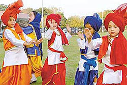Tiny-tots of Kiddies World perform during their annual function at Mohali 
