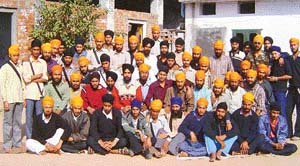 Students of Sikh Missionary College are seen camping at Dera Guru Nanak in Anandpur Sahib