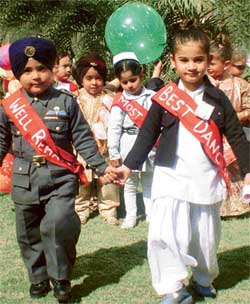 Tiny tots of Cherry Field Nursery School take part in a function organised on the school premises