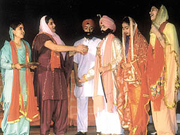 Students performing a skit on Punjabi culture