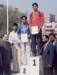 Winners at the fourth annual athletics meet of SDP schools in Ludhiana on Monday.