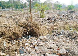 An open playground in Sector 29-C which has been converted into a site for dumping malba.