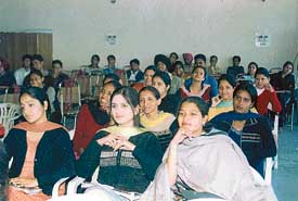 Students at a seminar at Government College, Sector 46, Chandigarh.