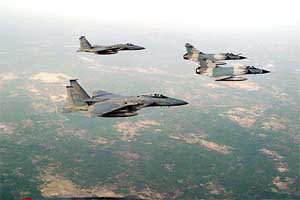 IAF Mirages lead the United States Air Force F-15s