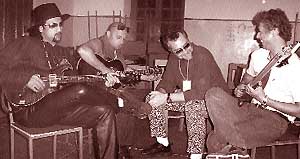 Members of Junoon, the Pakistan-based rock band