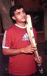 Indian skipper Sourav Ganguly speaks to mediapersons following a practice session at the Eden Gardens in Kolkata 