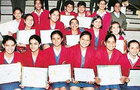 Winners of the 11th National Children Science Congress honoured at a function held in Carmel Convent School, Chandigarh