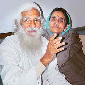 Mr Sunder Lal Bahuguna and his wife Ms Vimla Bahuguna at Lajpat Rai Bhavan in Sector 15, Chandigarh, on Friday.