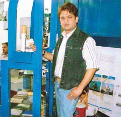 Dr Rajan Chugh at his funky reception area at his clinic in Sector 21