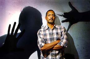 Bollywood star Nana Patekar, who plays the role of a policeman in the movie "Ab Tak Chhappan," poses for photographers