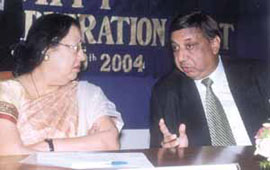 Deputy Chairperson of Rajya Sabha Najma Heptulla speaking at a function of Ritnand Balved Education Foundation.