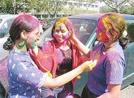 Students of the Department of Chemical Engineering celebrate Holi at Panjab University 