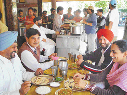 A view of a dhaba at lunch hour in Chandigarh.