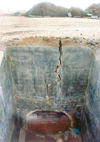 A storm water gulley in the newly developed Sector 76, Mohali.