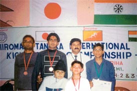The winners of the First Hiromasa Tanaka International Karate and Kickboxing meet organised at Nepal.