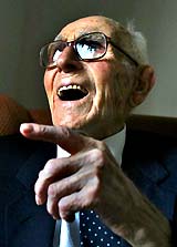 A file photograph of Joan Riudavets Moll, officially the world's oldest man, who died on Friday at the age of 114