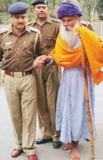 Harjinder Singh being brought to a court in Chandigarh on Tuesday