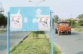 The defacement of important signboards is a common site in Panchkula