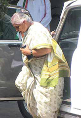Chief Minister Sheila Dikshit at the AICC office in the Capital on Tuesday.