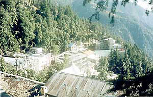 A view of some unauthorised structures along the Satdhara road in Dalhousie.