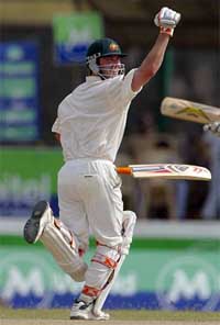 Australia's Damein Martyn celebrates his century