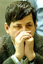 Suspected Belgian paedophile and child-killer Marc Dutroux  waits at the Arlon courthouse