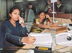 Counsellors at the PGI fielding distress calls. 