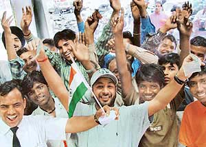 City youths euphoric following Indian cricket team�s victory over Pakistan