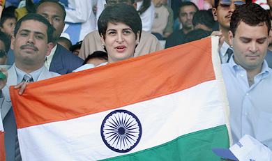 Priyanka Gandhi watches the first ODI between India and Pakistan along with her brother Rahul Gandhi 