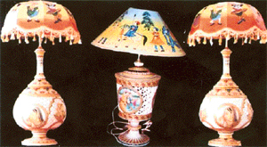 Marbelled lamps showcased at Aakritik Creations in Chandigarh