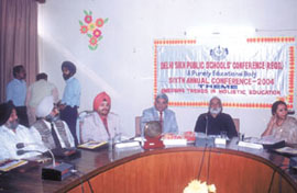 Dr Anil Wilson, Principal, St. Stephen�s College, speaking at a conference on "Emerging Trends in Holistic Education". 