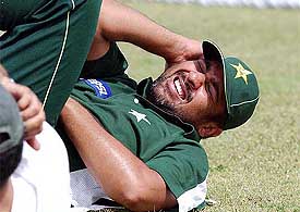 Pakistan captain Inzamam-ul-Haq during practice session on the eve of the second one day international match against India, at Rawalpindi
