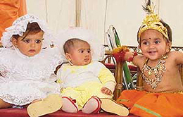 Some of the children who could not participate in the healthy baby contest at Parade Ground, Chandigarh, on Tuesday.