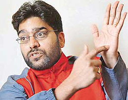 Ashutosh Rana makes a point during his visit to Chandigarh on Tuesday.