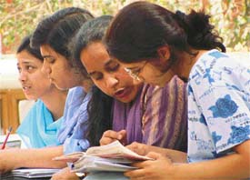 B.Sc examinees take a hurried look at their notes