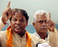 BJP Haryana unit former president and MP, Ratan Lal Kataria, talks to mediapersons