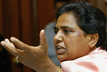 Bahujan Samaj Party chief Mayawati speaks as she releases her party manifesto in New Delhi on Wednesday.