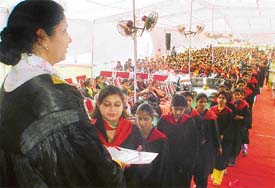 The Principal of the Khalsa College for Women confers degrees on students
