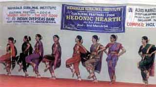 Students of Maharaja Surajmal Institute presenting a cultural programme at their annual festival. 