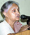 Delhi Chief Minister Sheila Dikshit addressing a symposium on the NDA government, �The story of betrayal and deceit�, organised by the Citizen India in the Captial on Friday.